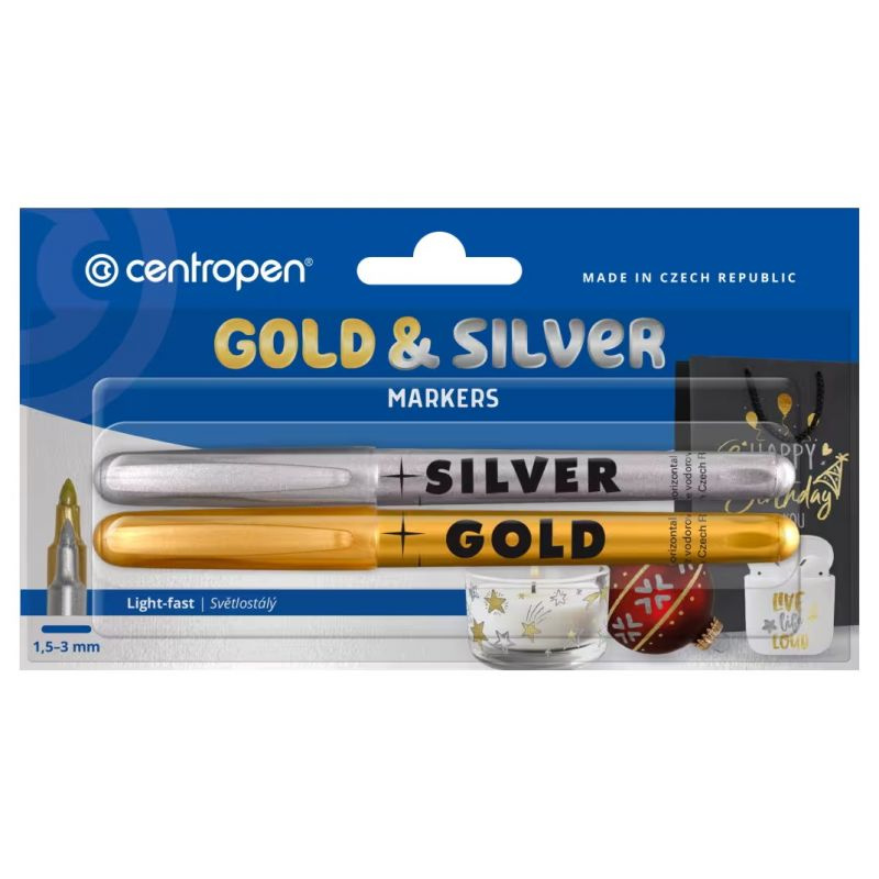 Popisovač CENTROPEN 2690/2 SILVER + GOLD CENTROPEN, a.s.