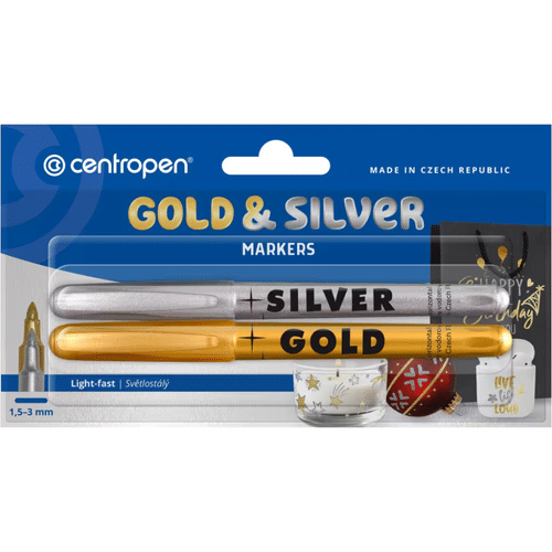 Popisovač CENTROPEN 2690/2 SILVER + GOLD CENTROPEN, a.s.