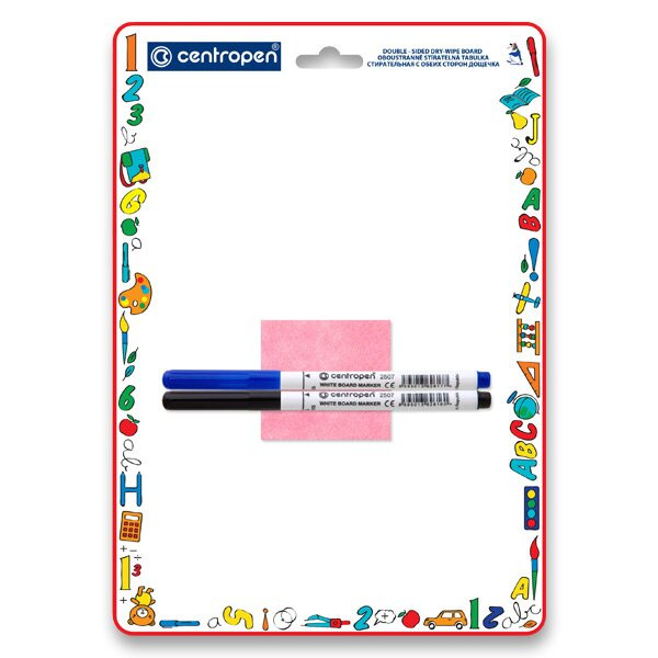 CENTROPEN Stíratelná tabulka A4 (oboustranná) + 2 fixy