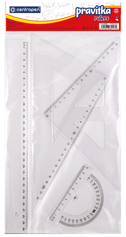 Centropen Souprava pravítek 4 ks