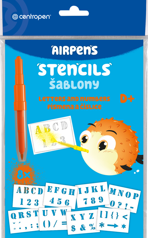 Centropen Šablony A5 8 ks Písmena a číslice