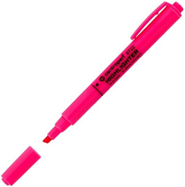 Zvýrazňovač Centropen 8722 růžový CENTROPEN, a.s.