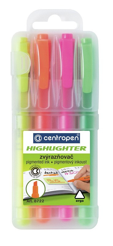 Zvýrazňovač Centropen 8722/4 sada CENTROPEN, a.s.