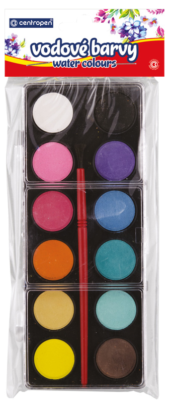 Centropen Vodové barvy 22 mm - 12 barev