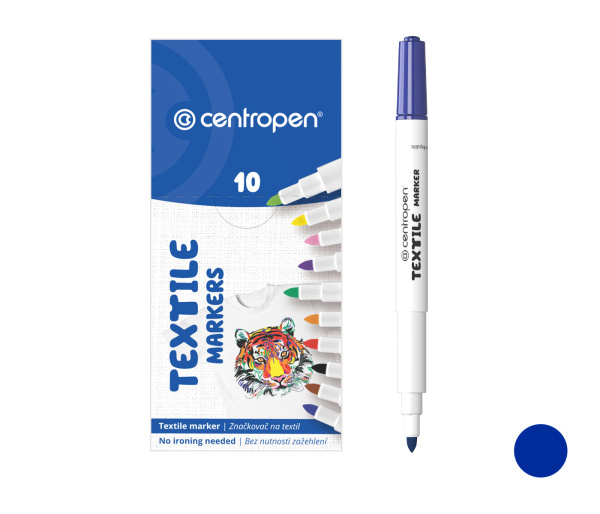Textilní popisovač Centropen 2739 - modrý, silný