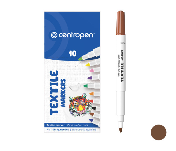 Popisovač CENTROPEN 2739 hnědý textil CENTROPEN, a.s.
