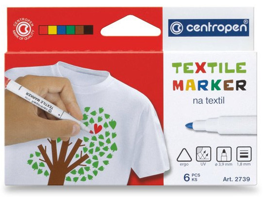 Popisovač CENTROPEN 2739/6 sada textil CENTROPEN, a.s.