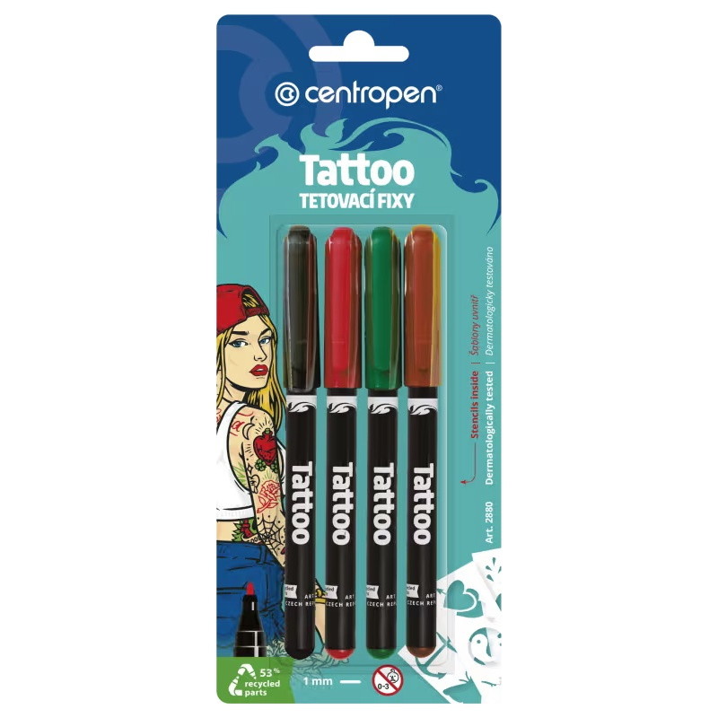 Fix CENTROPEN sada 2880/4 barvy tetovací CENTROPEN, a.s.