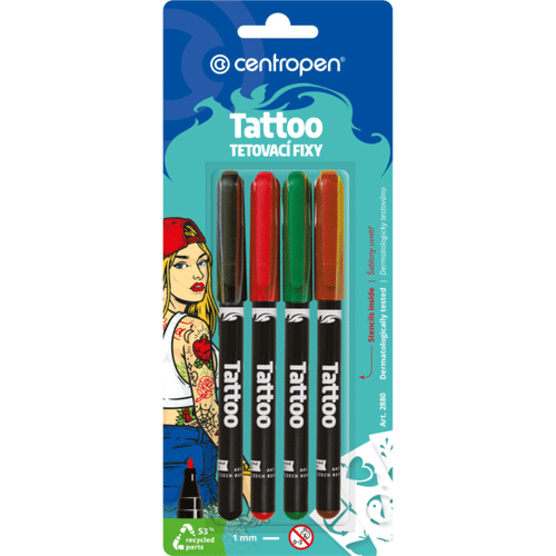 Fix CENTROPEN sada 2880/4 barvy tetovací CENTROPEN, a.s.