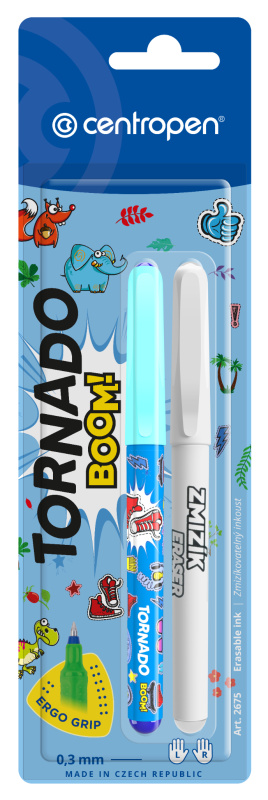 Centropen Popisovač 2675/2 Tornádo Boom + zmizík, mix barev