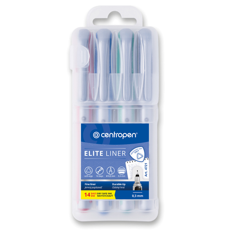 Centropen Elite Liner 4721 F - mikrofix - sada 4 barev