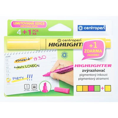 Zvýrazňovač Centropen 8552 (8852)/4 sada 1,5mm CENTROPEN, a.s.