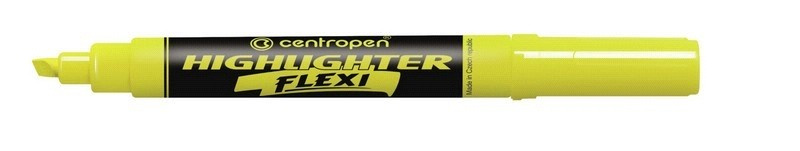 Zvýrazňovač Centropen 8542 Flexi, žlutý CENTROPEN, a.s.