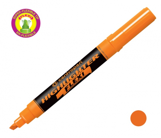 Zvýrazňovač Centropen 8542 Flexi, oranžový  CENTROPEN, a.s.
