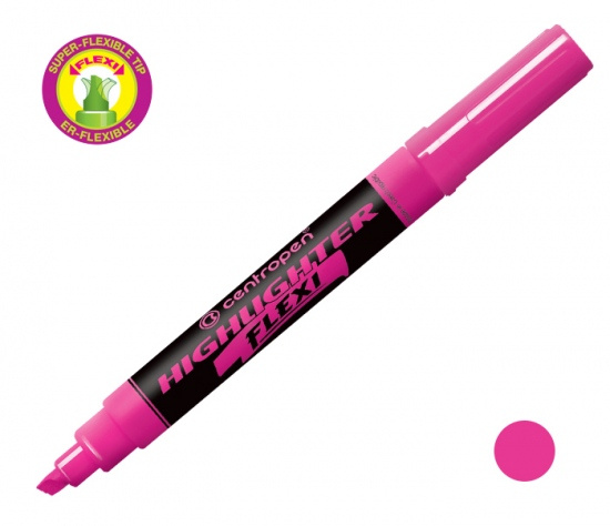 Zvýrazňovač Centropen 8542 Flexi, růžový  CENTROPEN, a.s.