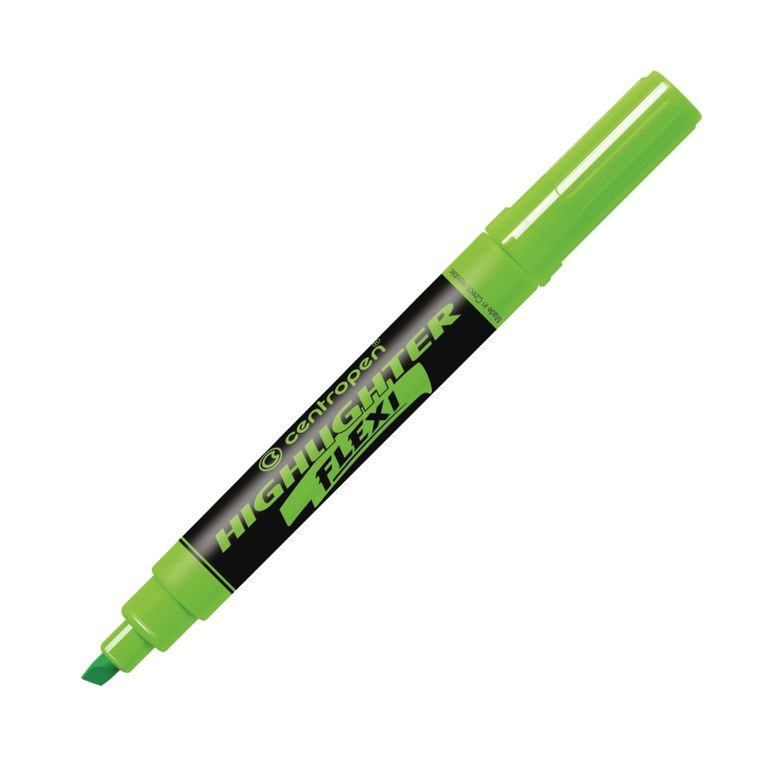 Zvýrazňovač Centropen 8542 Flexi, zelený  CENTROPEN, a.s.