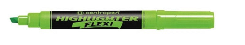 Zvýrazňovač Centropen 8542 Flexi, zelený  CENTROPEN, a.s.