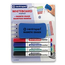 Popisovač CENTROPEN 8559/4 STÍRATELNÝ značkovač sada s magnetickou houbičkou CENTROPEN, a.s.
