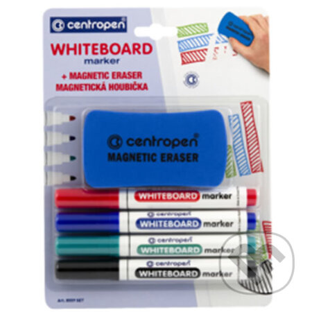 Popisovač CENTROPEN 8559/4 STÍRATELNÝ značkovač sada s magnetickou houbičkou CENTROPEN, a.s.