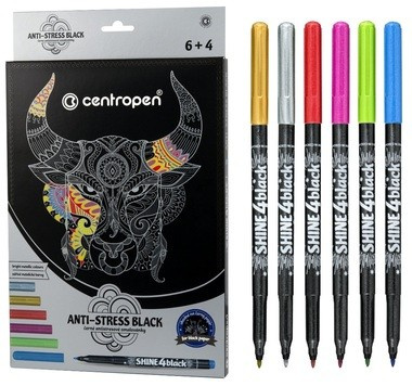 Antistresové omalovánky s 6 metalickými fixy, Centropen Anděl Přerov s.r.o.
