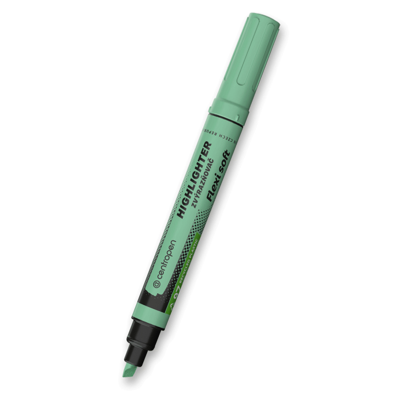 Zvýrazňovač Centropen 8542 Flexi, zelený pastelově CENTROPEN, a.s.