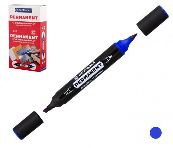 Popisovač Centropen Double 1666 modrý Permanentní CENTROPEN, a.s.
