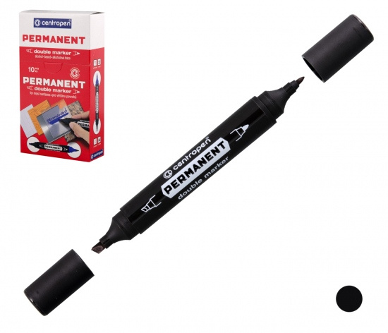 Popisovač Centropen Double 1666 černý Permanentní CENTROPEN, a.s.