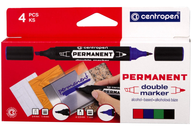 Popisovač Centropen Double 1666/4 Permanentní CENTROPEN, a.s.