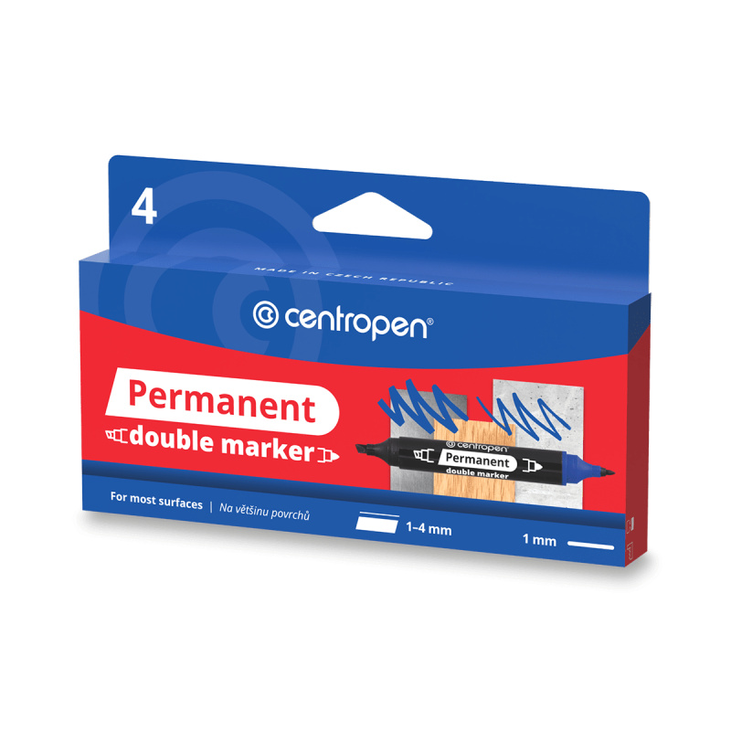 Popisovač Centropen Double 1666/4 Permanentní CENTROPEN, a.s.