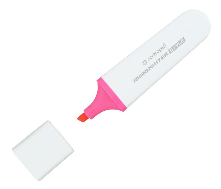 Zvýrazňovač Centropen 6252 růžový, plochý CENTROPEN, a.s.
