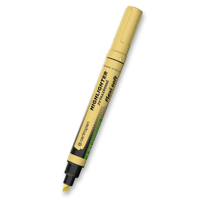 Zvýrazňovač Centropen 8542 Flexi, žlutý pastelově CENTROPEN, a.s.