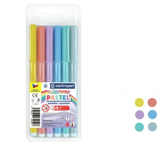 Fix CENTROPEN 7550/ 6 barev trojhranné PASTEL CENTROPEN, a.s.
