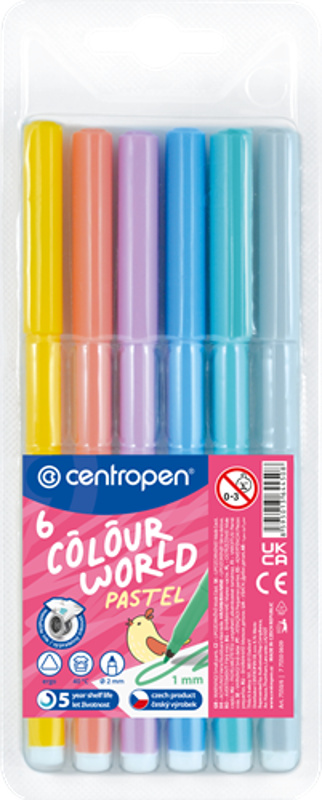 Fix CENTROPEN 7550/ 6 barev trojhranné PASTEL CENTROPEN, a.s.