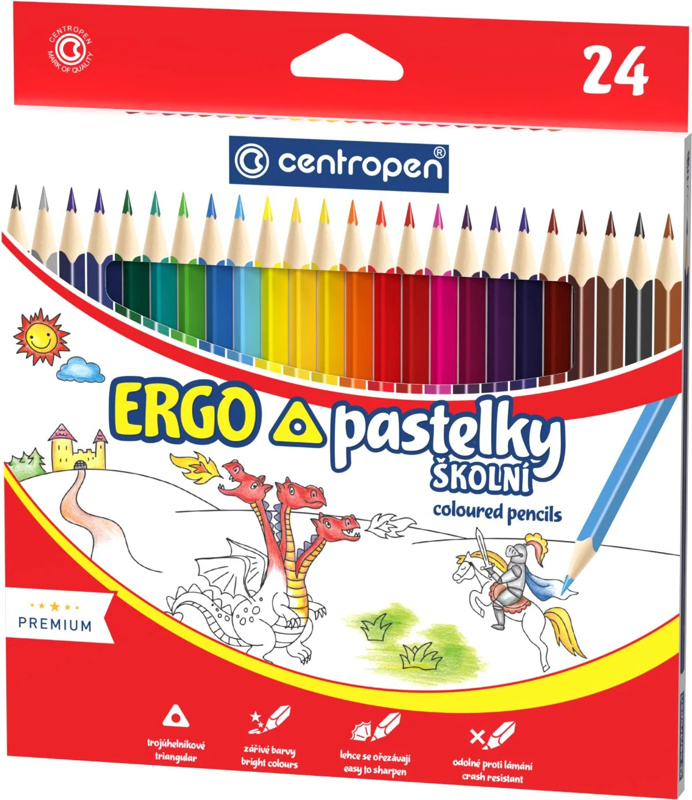 Centropen pastelky 9521 trojhranné - 24 ks