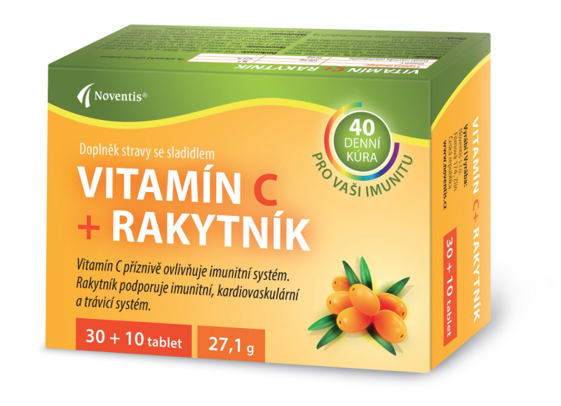 NOVENTIS Vitamín C + Rakytník 30+10 tablet