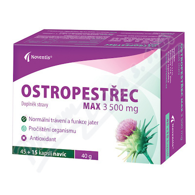 NOVENTIS Ostropestřec max 3500 mg 45+15 kapslí