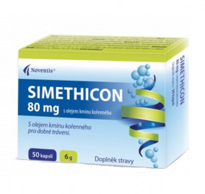 NOVENTIS Simethicon 80 mg s olejem kmínu kořenného 50 kapslí