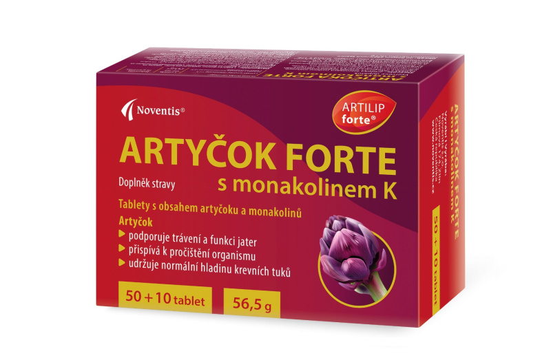 NOVENTIS Artyčok Forte s monakolinem K 50+10 tablet