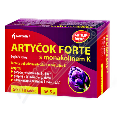 NOVENTIS Artyčok Forte s monakolinem K 50+10 tablet
