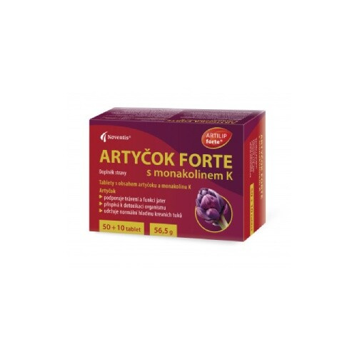 NOVENTIS Artyčok Forte s monakolinem K 50+10 tablet