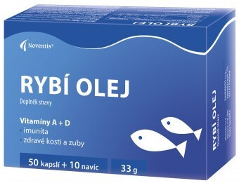 NOVENTIS Rybí olej 50+10 kapslí