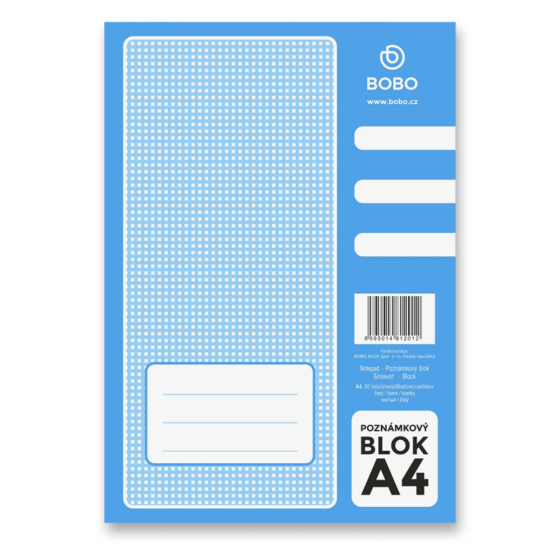 Lepený blok Bobo blok A4, čistý, 50 listů