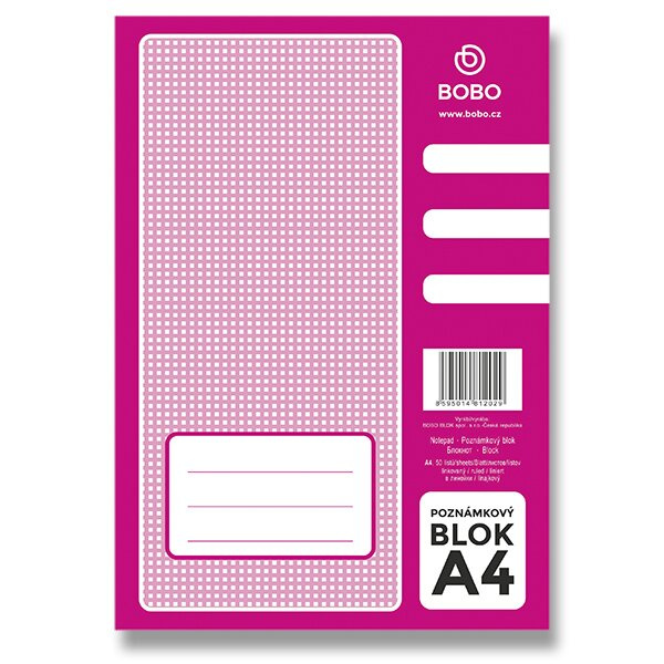 Lepený blok Bobo blok A4, linovaný, 50 listů