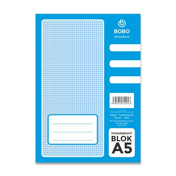 Lepený blok Bobo blok A5, čistý, 50 listů