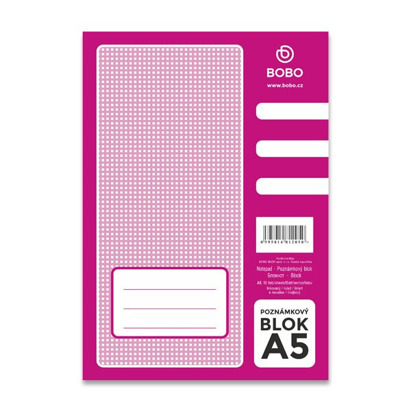 Lepený blok Bobo blok A5, linovaný, 50 listů
