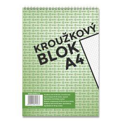 Bobo blok - kroužkový blok - A4, 50 l., čtverečkovaný