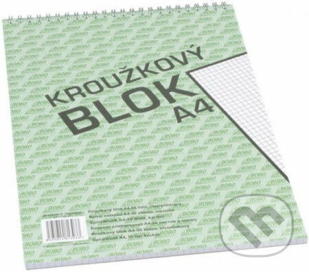 Bobo blok - kroužkový blok - A4, 50 l., čtverečkovaný
