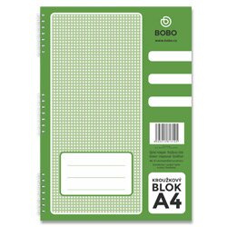 BoBo Blok s boční vazbou A4, čtverečkovaný, 50 listů
