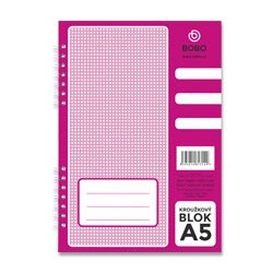 BoBo Blok s boční vazbou A5, linkovaný, 50 listů