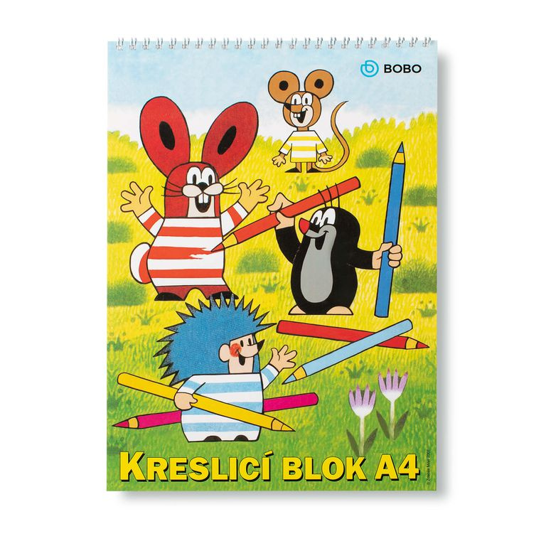 BOBO Kreslicí blok KRTEK spirála A4 - čistý